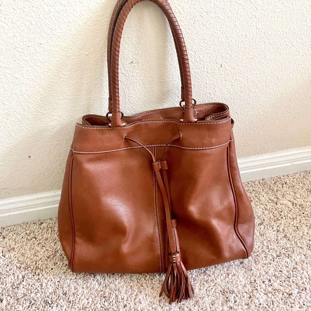 Cole Haan Genuine Leather Drawstring Shoulder bag